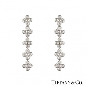 Tiffany & Co. Diamond Set Drop Earrings in Platinum 1.20ct